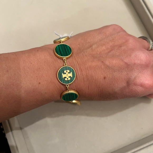 Tory Burch green malachite stone bracelet - Picture 2 of 4